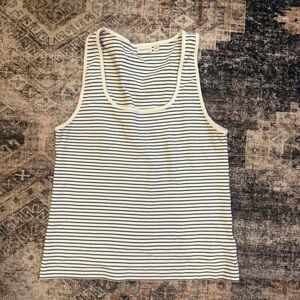 Babaton Black and White Striped Tank Top